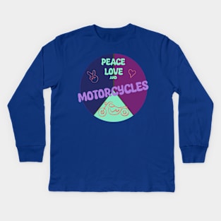 Peace, Love, and Motorcycles t-shirt Kids Long Sleeve T-Shirt